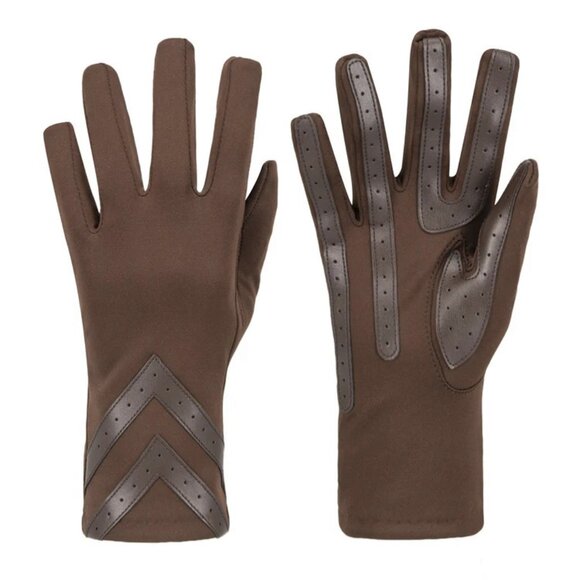 Isotoner Women’s smartDRI Chevron Touchscreen Gloves Brown - A30106 - Picture 1 of 1